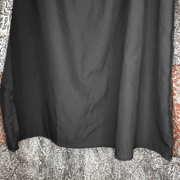 Sheer Overlay Flare Maxi Skirt Tiered Pattern M - Picture 7 of 11